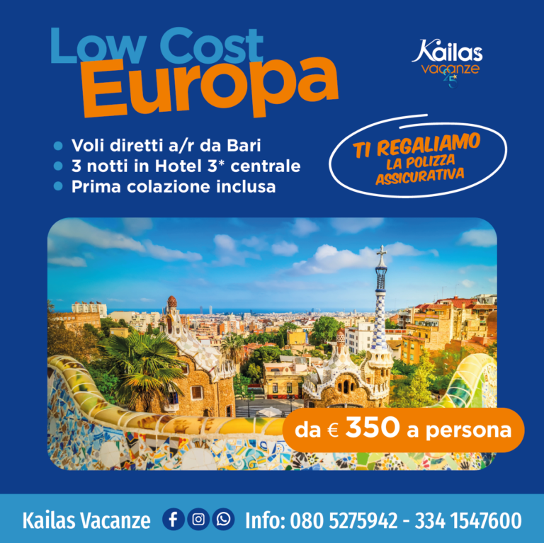 Low Cost Europa - Maggio e Giugno 2026